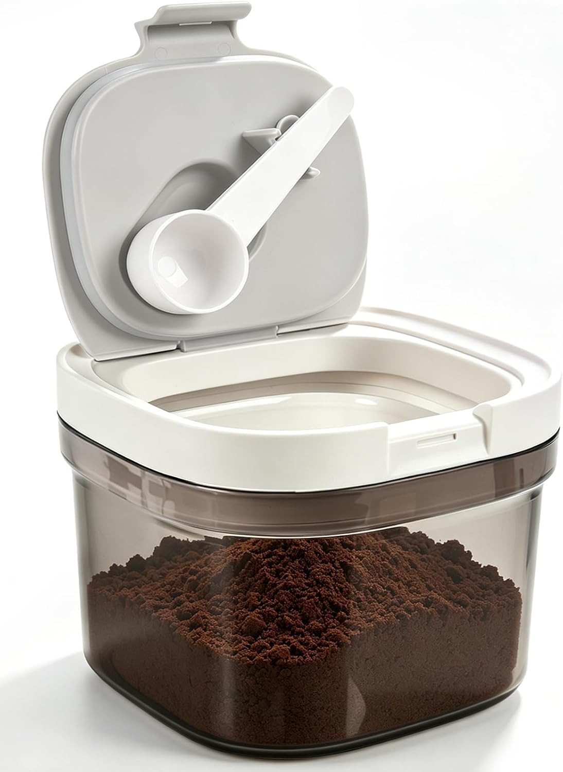 Airtight Coffee Canister with Magnetic Spoon, 0.8L Bpa-Free Plastic Coffee Conta