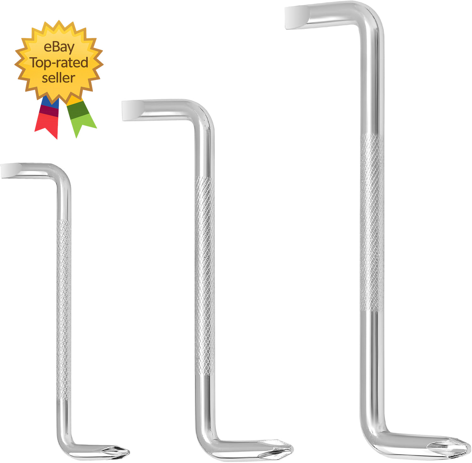 3 Pcs Offset Screwdriver Set Right Angle Phillips and Flat Head, 90 Degree Scre