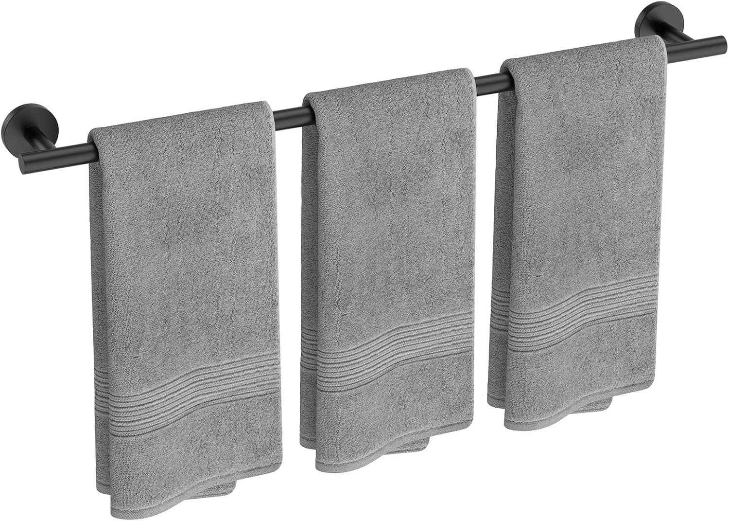 30″ Matte Black Towel Bar for Bathroom Wall Mounted, Thicken 304 Stainless Steel