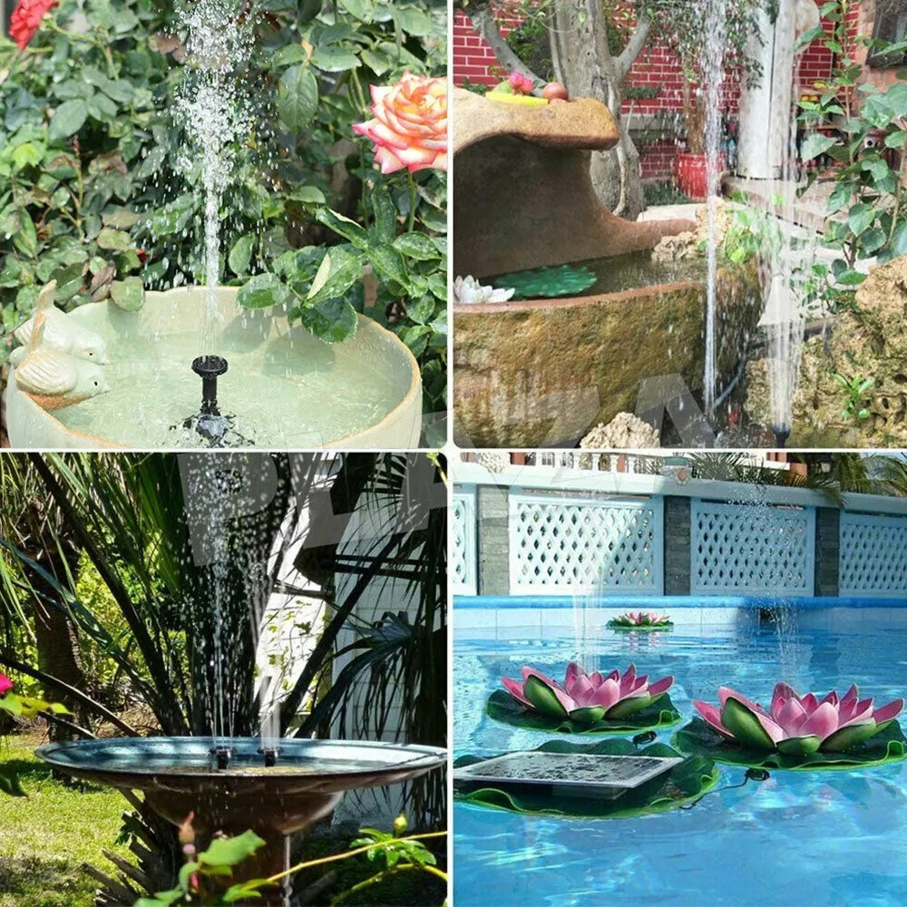 Solar Power Fountain Submersible Floating Water Pump Bird Bath Pond Garden Pool