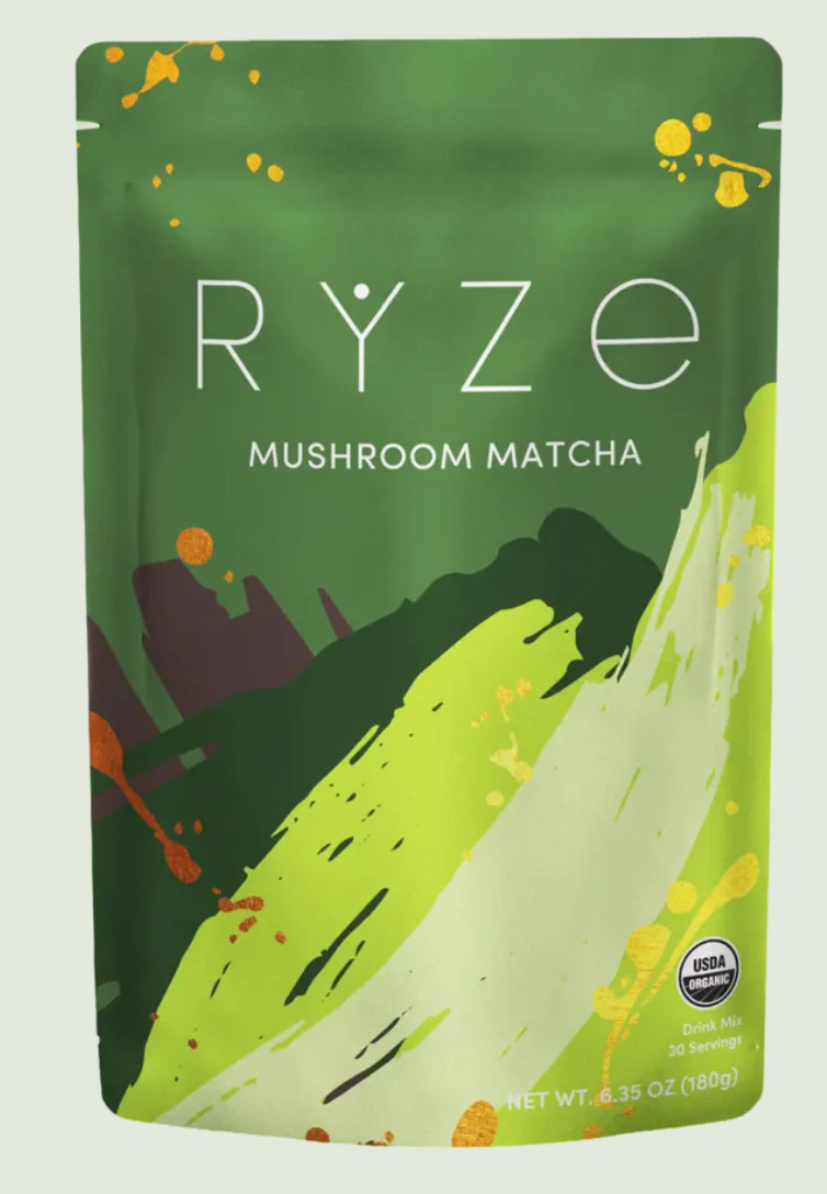RYZE Mushroom Matcha Powder USDA Organic Vegan 6.35 oz (180g)