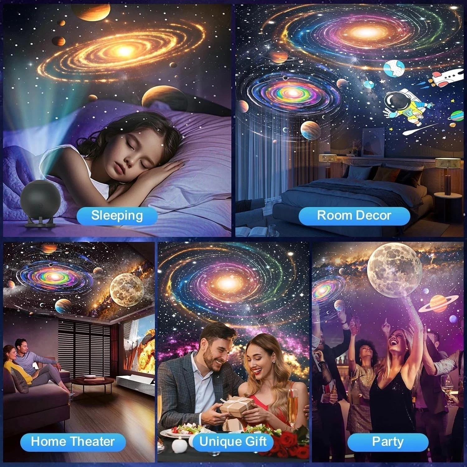 Galaxy Projector 13 in 1 Planetarium Star Projector Starry Night Light Nebula Us
