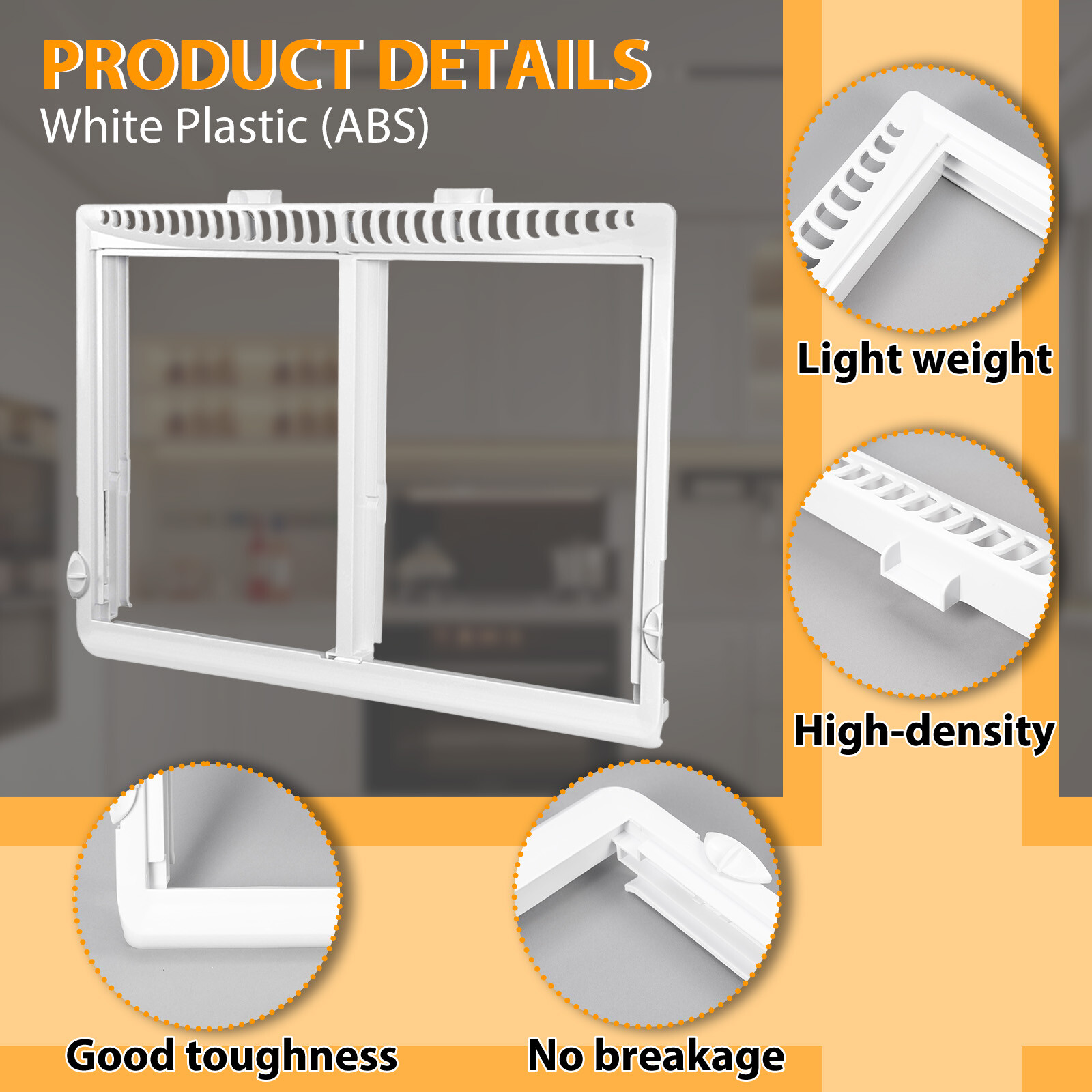 White Crisper Drawer Cover Frame Fit For Frigidaire Refrigerator 240364787 New