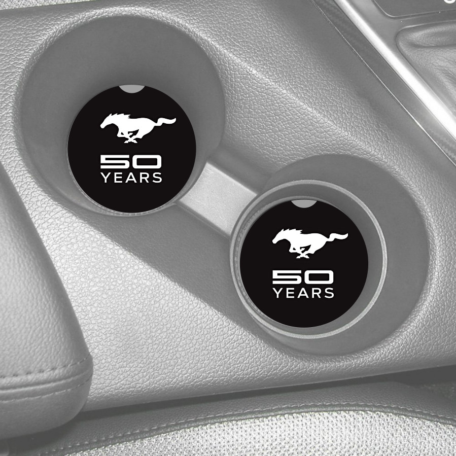 FORD MUSTANG 50 YEARS RUBBER CAR COASTERS SET (2) NBA BASKETBALL