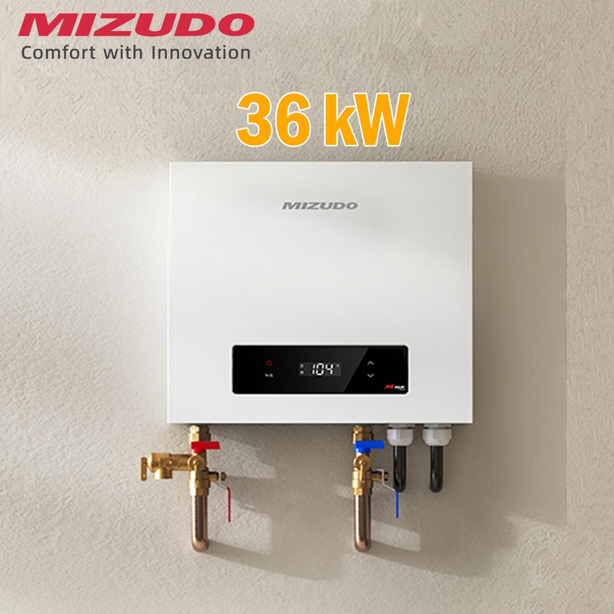 MIZUDO 36kW Tankless Water Heater Electric 240V for 5-6 Points of Use 8.7GPM