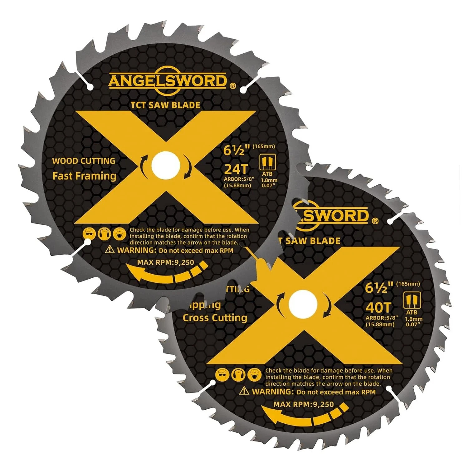 6-1/2 Inch Circular Saw Blade for Ultra-Nice Wood Cutting, 24T&40T, 2 Pack