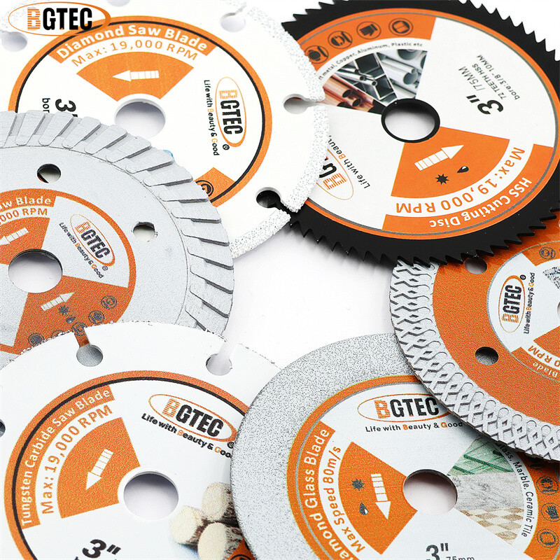 3”/75mm Saw Blade Carbide Wood Cutting Disc Cut-off Wheel Tile Steel Glass Wood