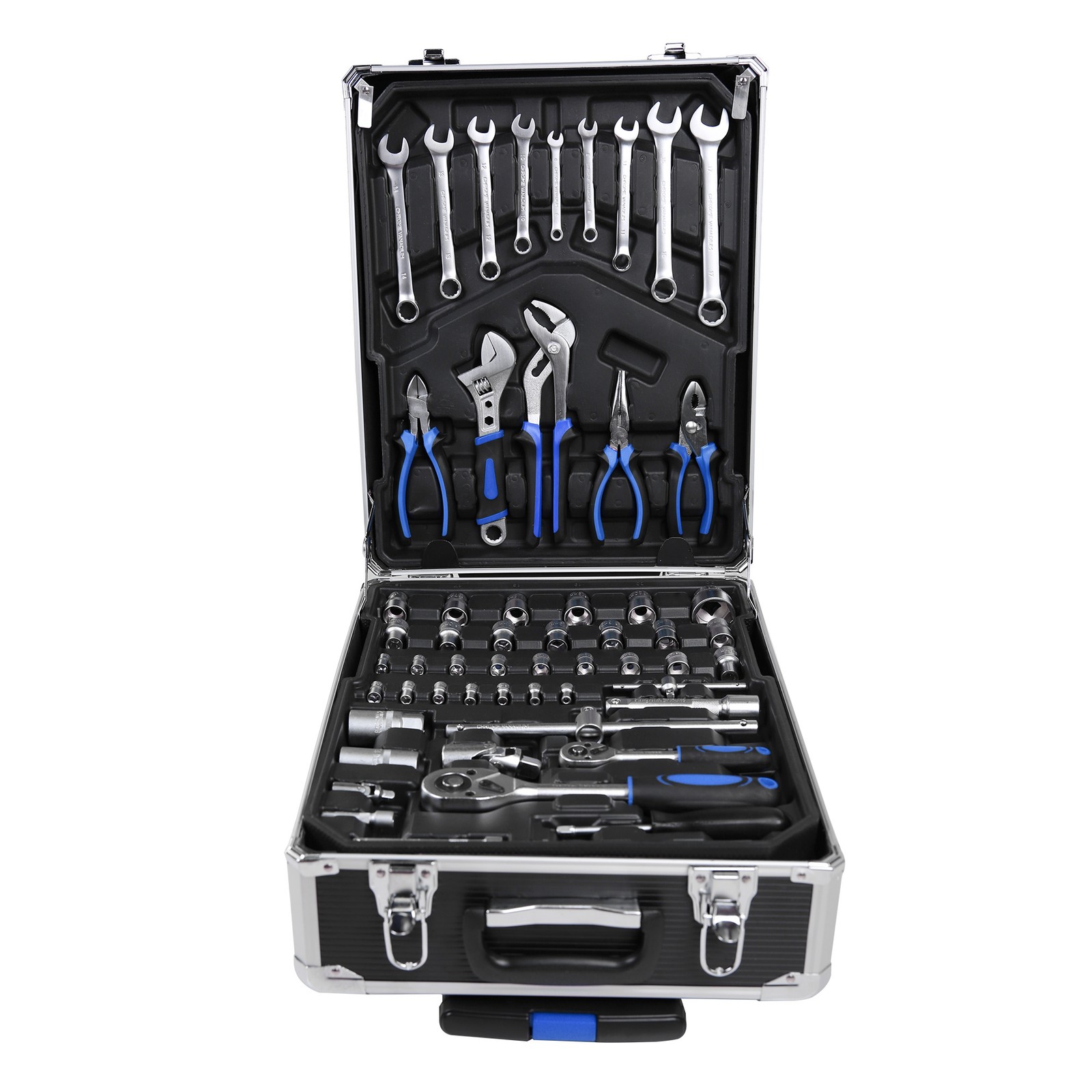 Tool Set Mechanics Tool Kit 909 PCS Wrenches Socket with Trolley Case Box Silver
