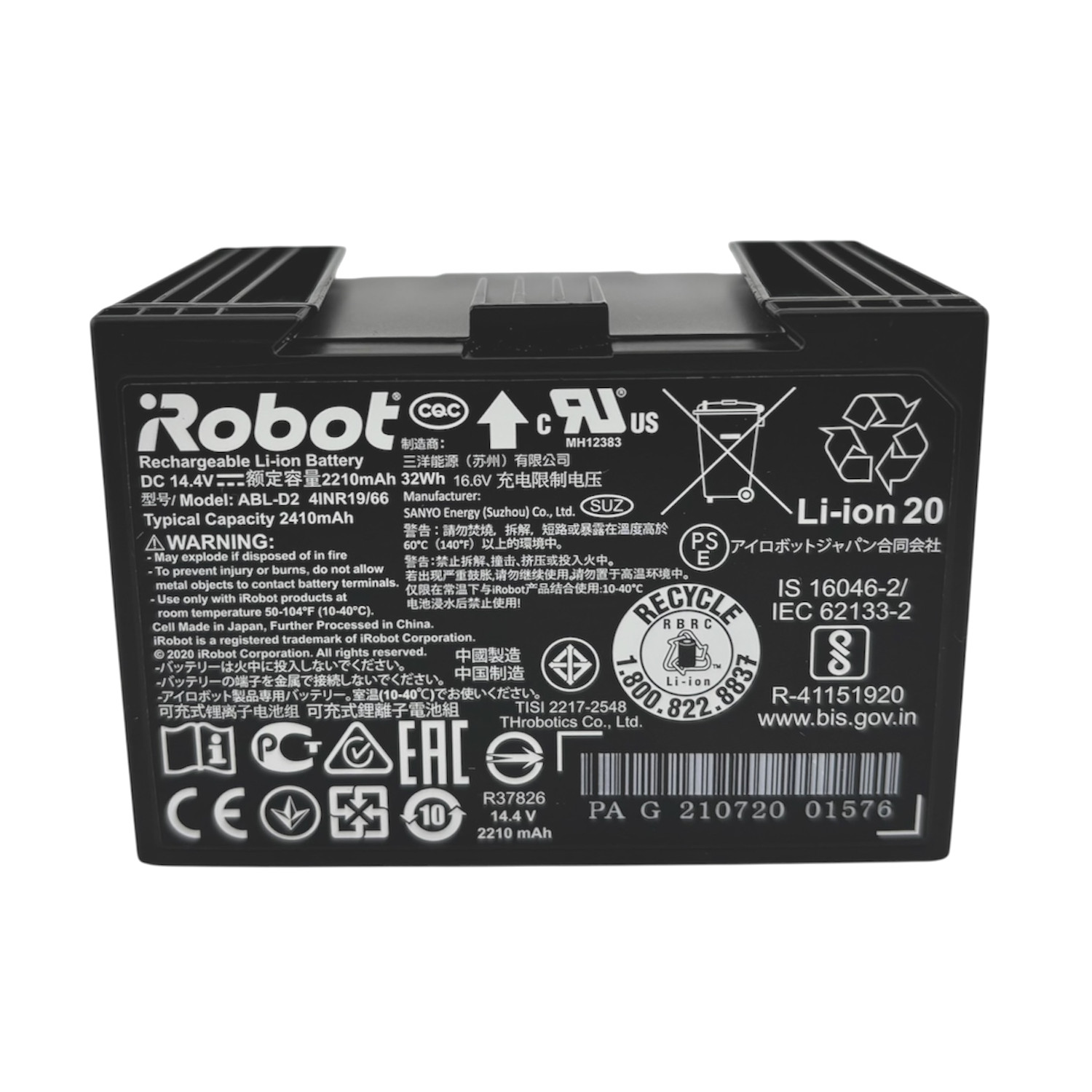 New OEM iRobot Roomba j7 j7+ High Capacity Lithium Ion Battery 2410mAh – ABL-D2