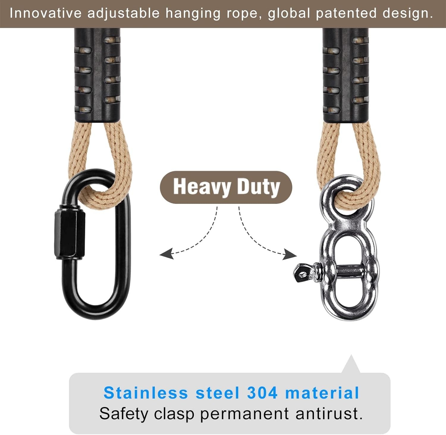 Adjustable Tree Swing Rope Kit – Polyester Straps for 1000 lbs Support
