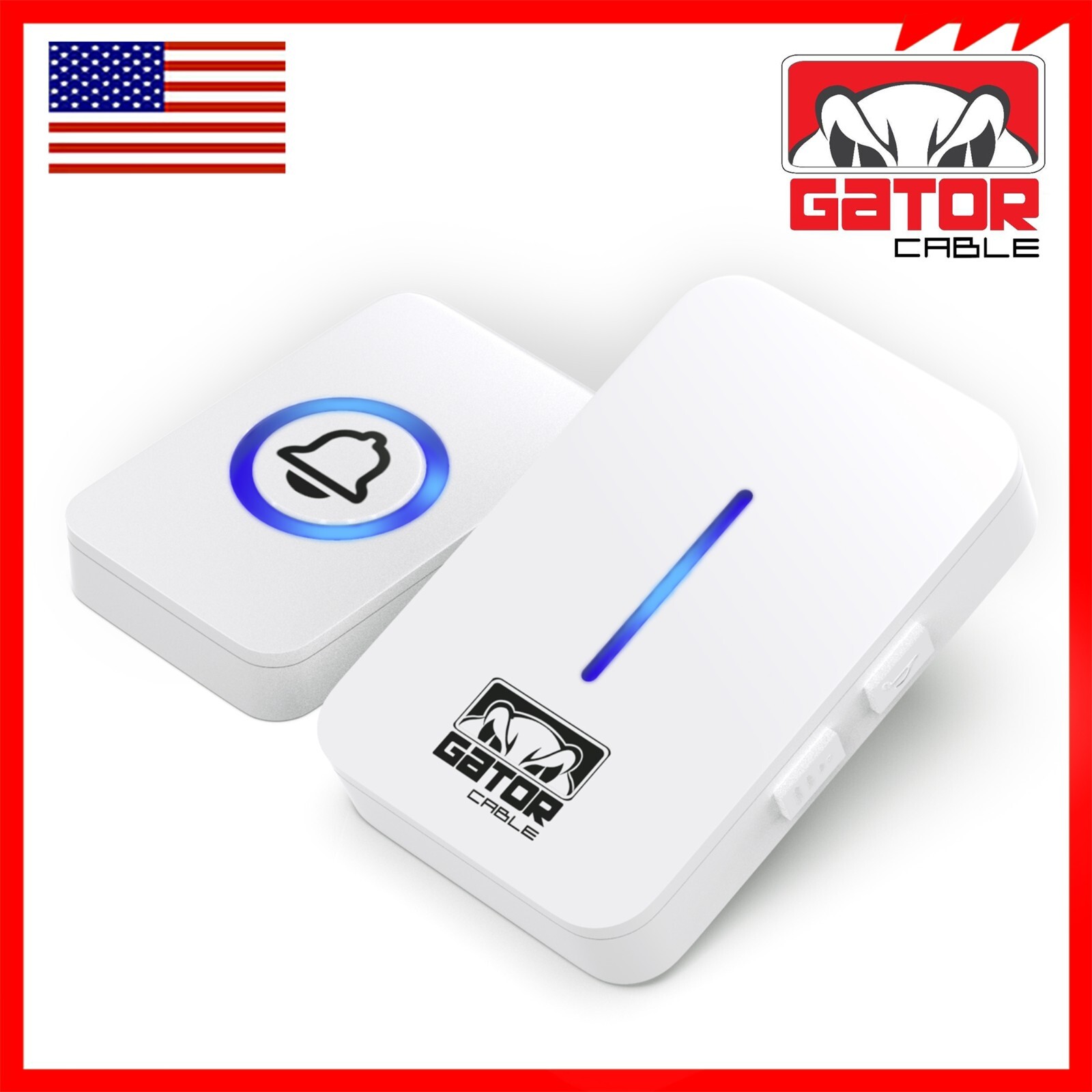 Wireless Doorbell Chime Waterproof Plugin Receiver Adjustable Volume 1000FT LOUD