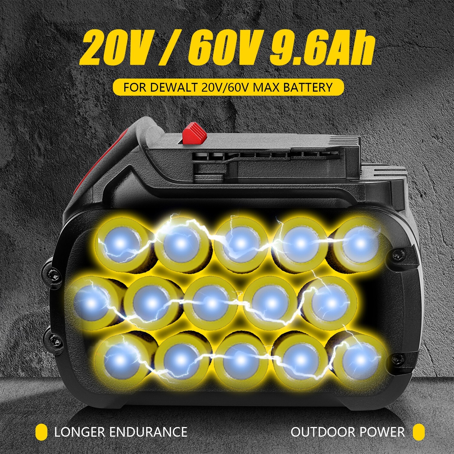 2X 20V/60V 9.0Ah Lithium Battery For Dewalt 60 Volt Max Flexvolt DCB606 DCB609