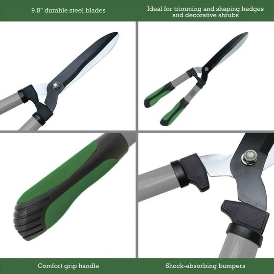 20 Inch Garden Hedge Shears Green and Black Landscape Trimming Scissor