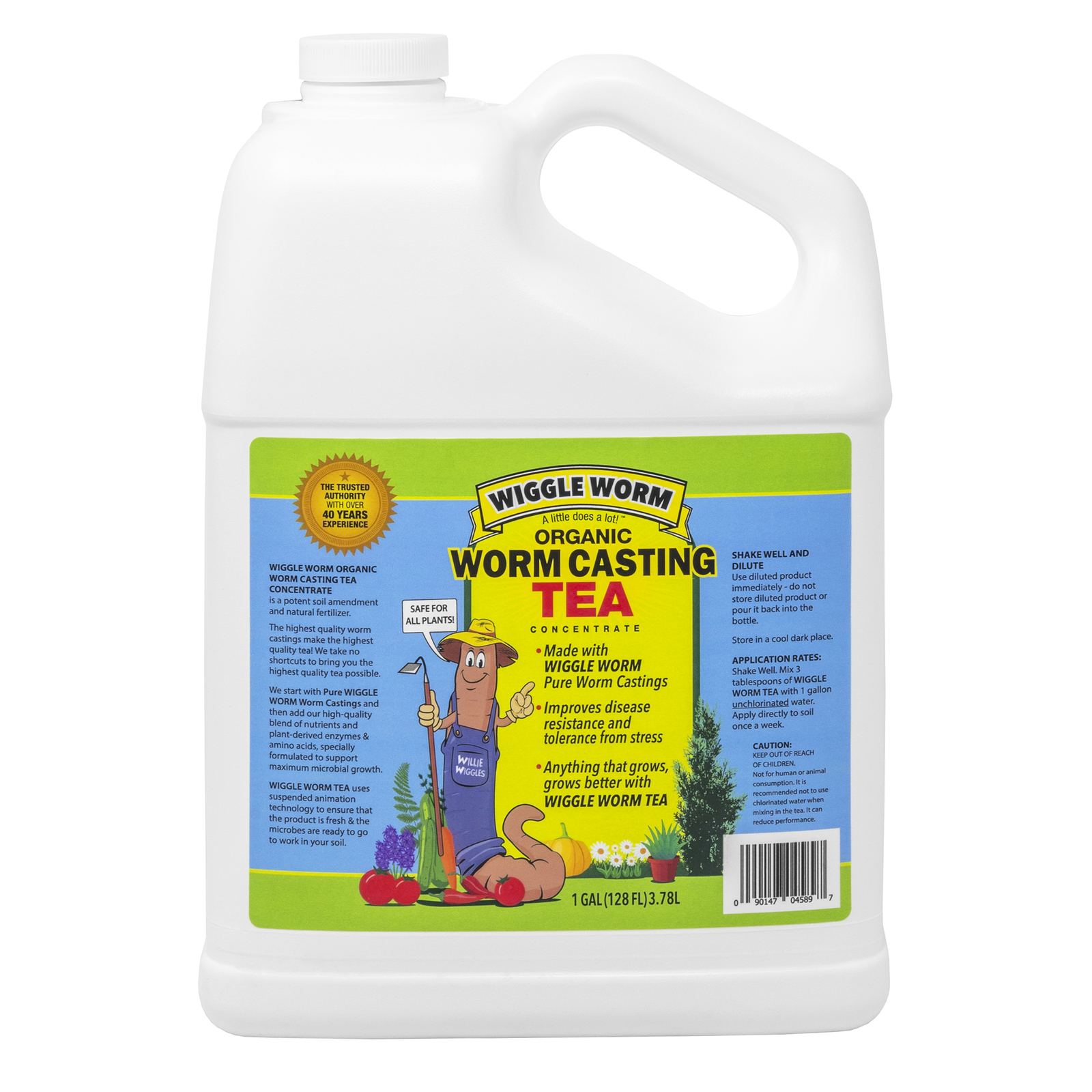 WIGGLE WORM Organic Pure Worm Castings Tea Fertilizer Liquid Concentrate, 1 Gal