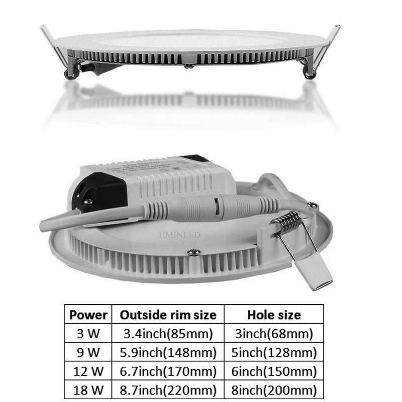 1-10 PCS 9W 12W 15W 18W 24W LED Recessed Ceiling Panel Down Lights Lamp Fixture