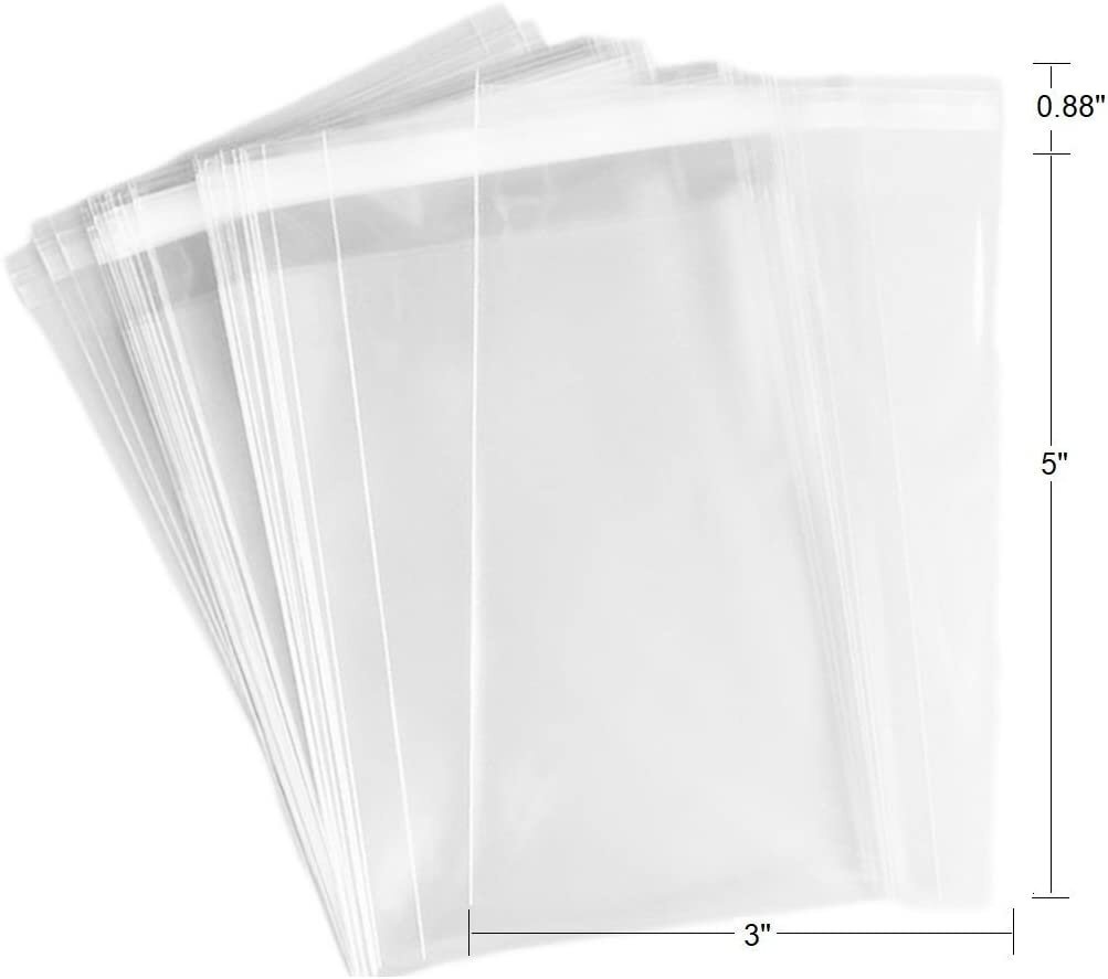 100 Bags of Ultra Clear Treat, Bakery, Candle, soap, Cookie Bags w/Adhesive Seal