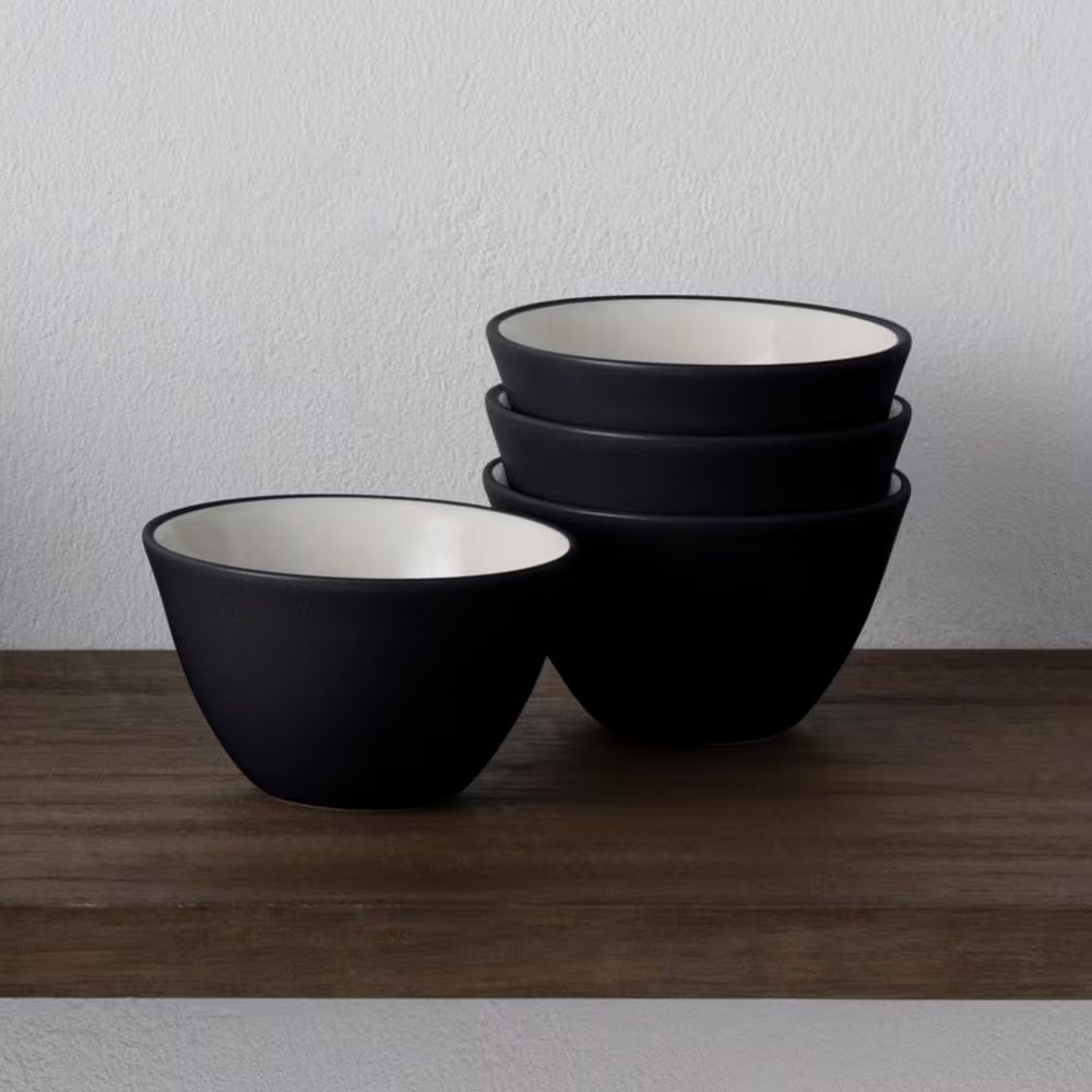 Colorwave Graphite 4 In., 7 Fl. Oz. (Black) Stoneware Mini Bowls, (Set of 4)