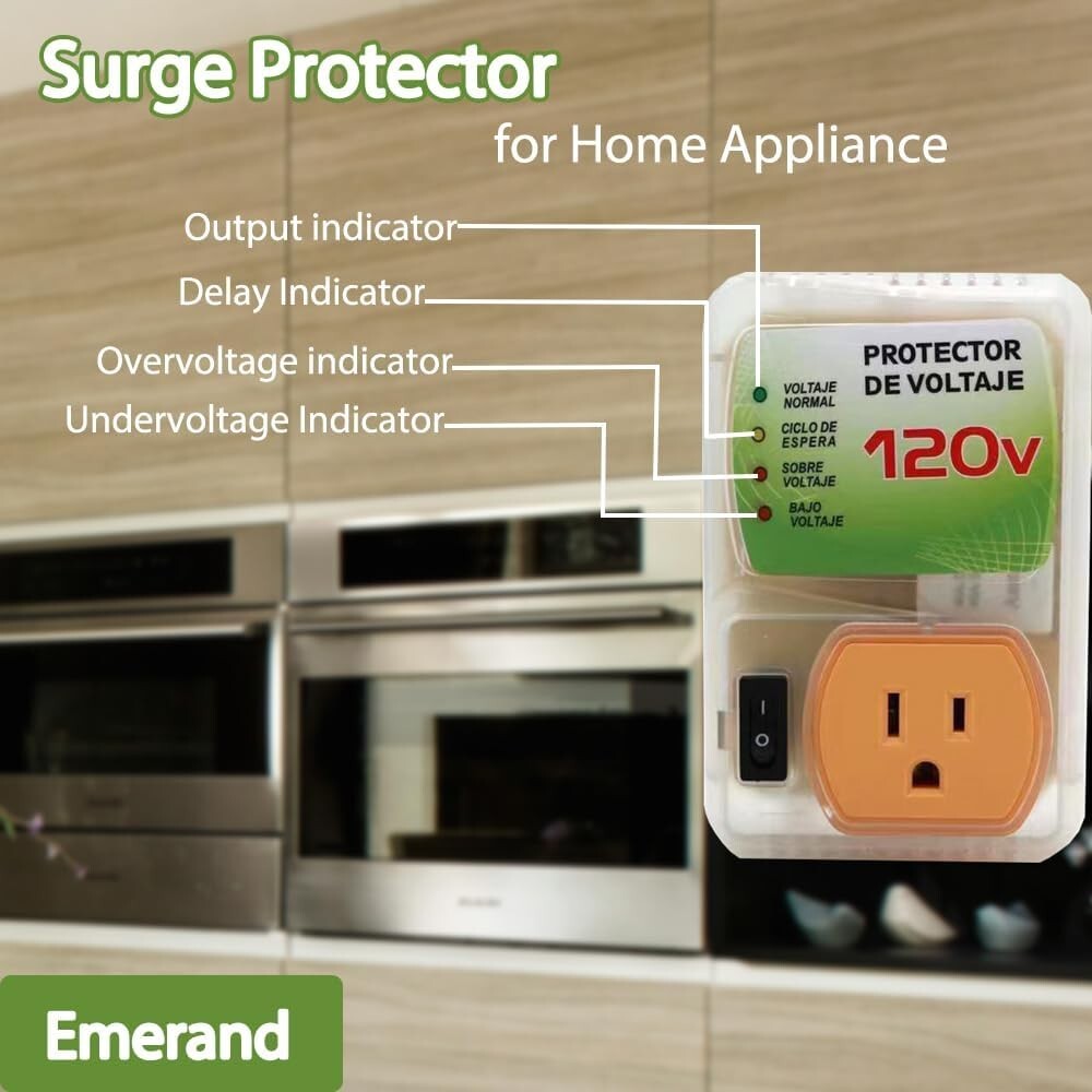 120V US Plug Surge Voltage Protector Power Sockets Refrigerator Appliance Home