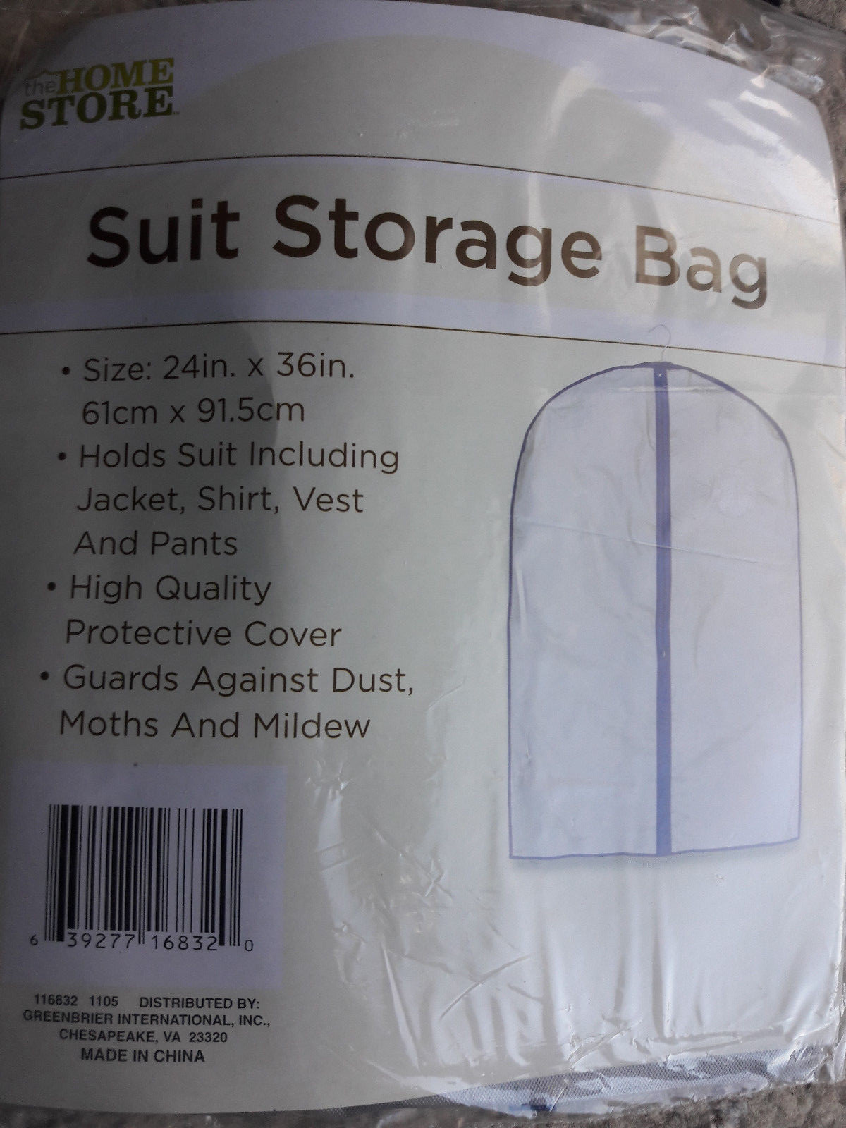 2 x Suit Storage Bags // Size of each: 24in x 36in (61cm x 91.5cm)