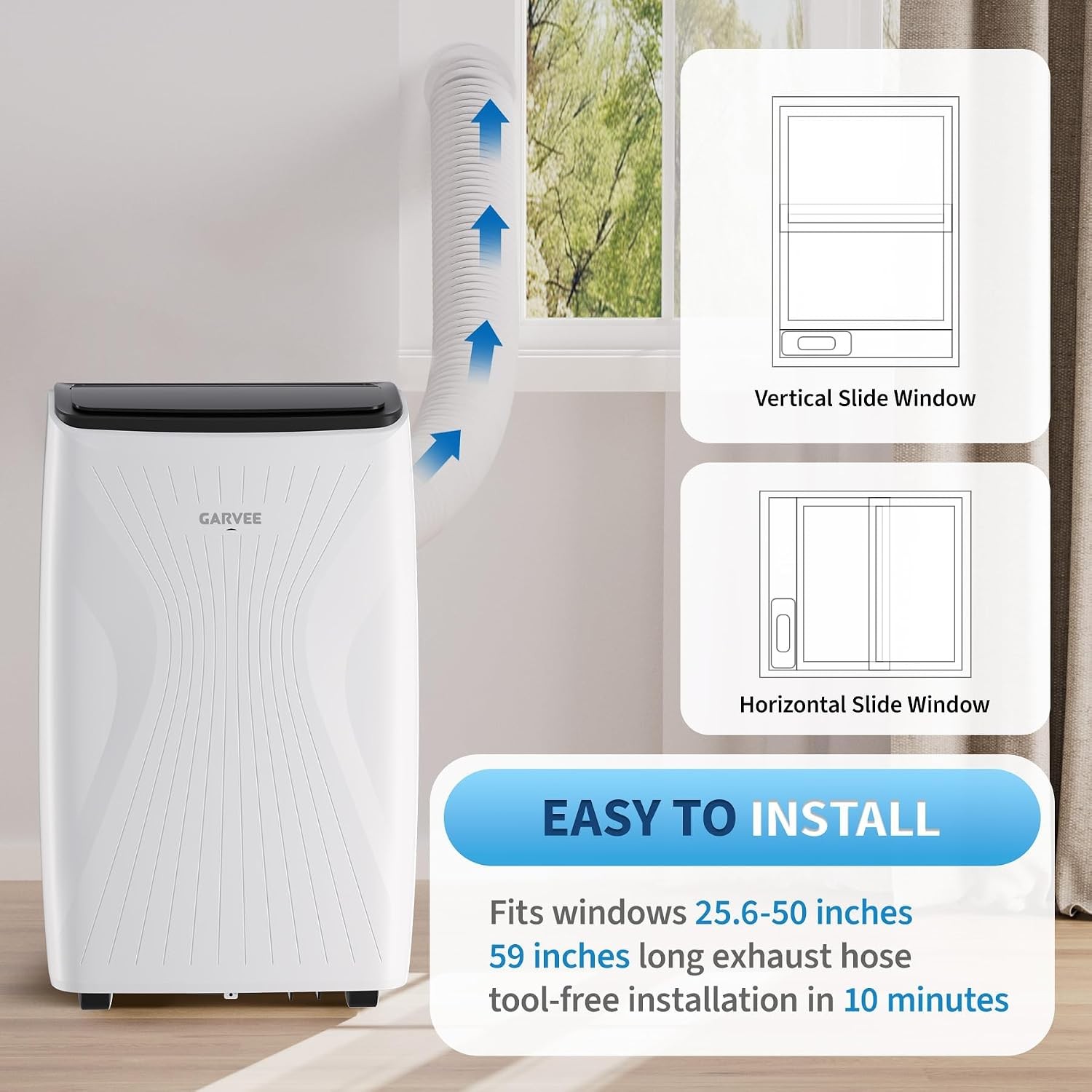 14000 BTU Portable Air Conditioner Quiet AC Unit 750 Sq Ft w/ Remote Window Kit