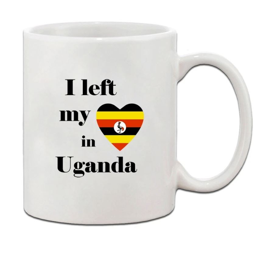 I Left My Heart In Uganda Flag Country Ceramic Coffee Tea Mug Cup