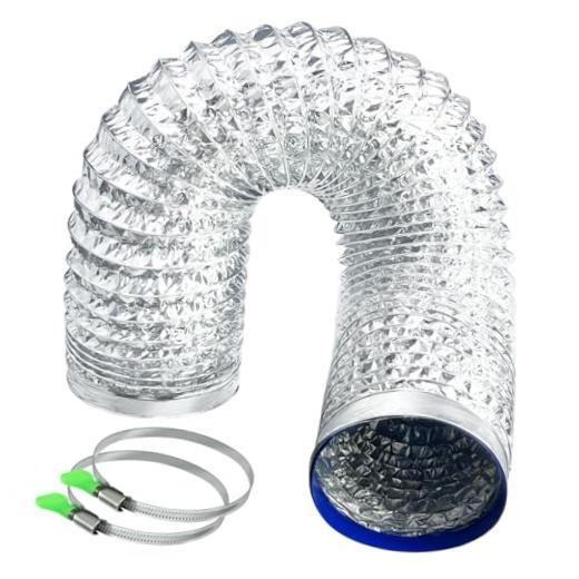 Dryer Vent Hose 4 Inch – Flexible Fire-Resistant Aluminum Duct with 3 ft