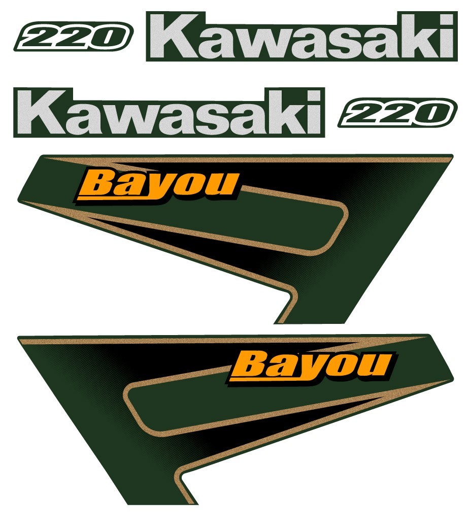 1999 Kawasaki Bayou 220 Decal Graphics Emblem Pattern Plastic Marks OEM Kit