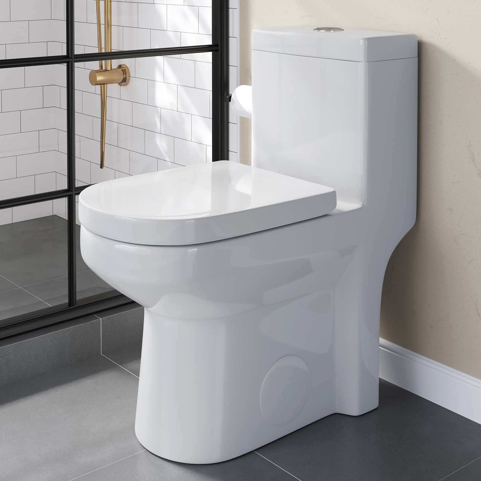 HOROW One Piece Toilet Dual Flush 10”/12” Rough in W/ Comfortable Seat Height