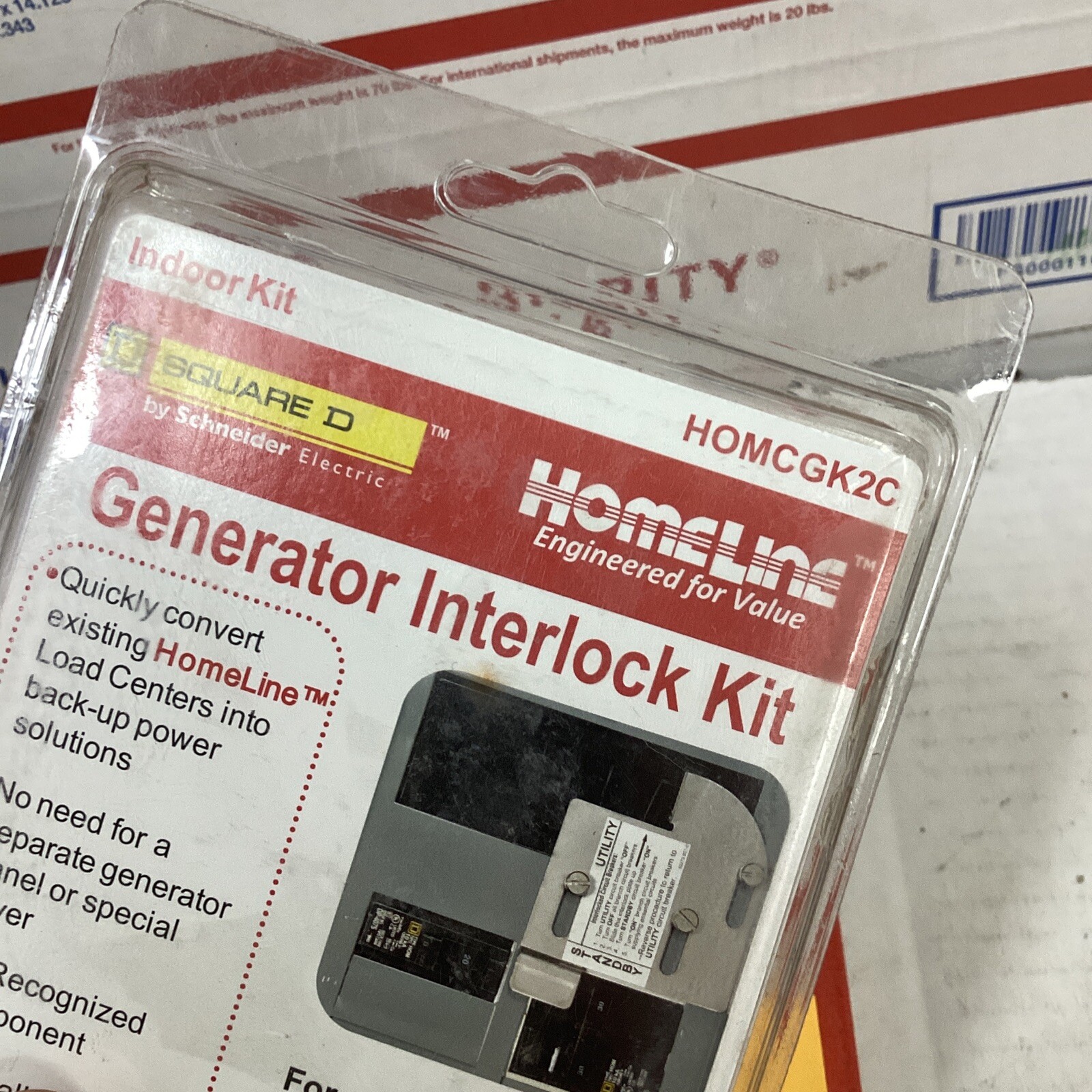 Square D Homeline 150A 200A 225A Panel Indoor Generator Interlock Kit (HOMCGK2C)