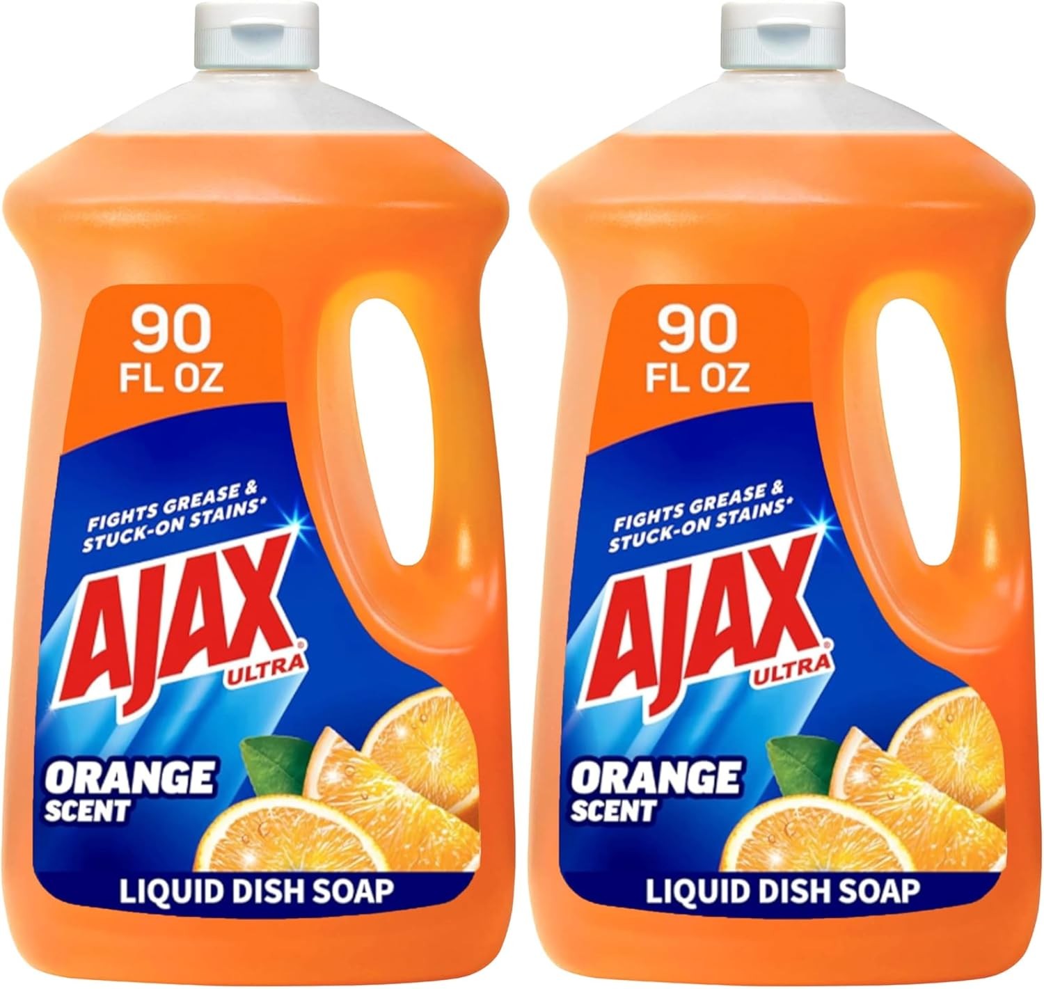 Ajax Ultra Triple Action, Dishwashing Liquid Dish Soap, Orange, 90 Fl oz 2 pack