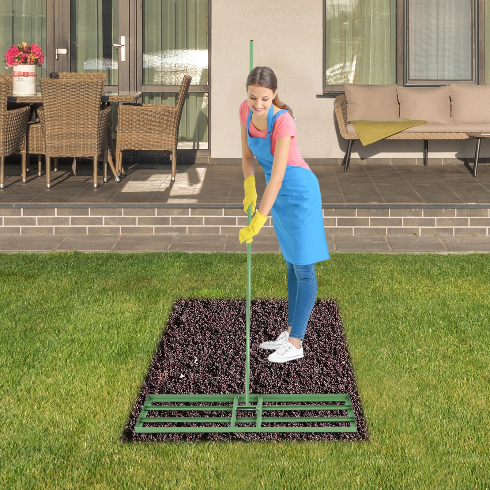 35.83*9.84in Lawn Leveling Rake for gardens, farms, lawns, yards, soccer fields