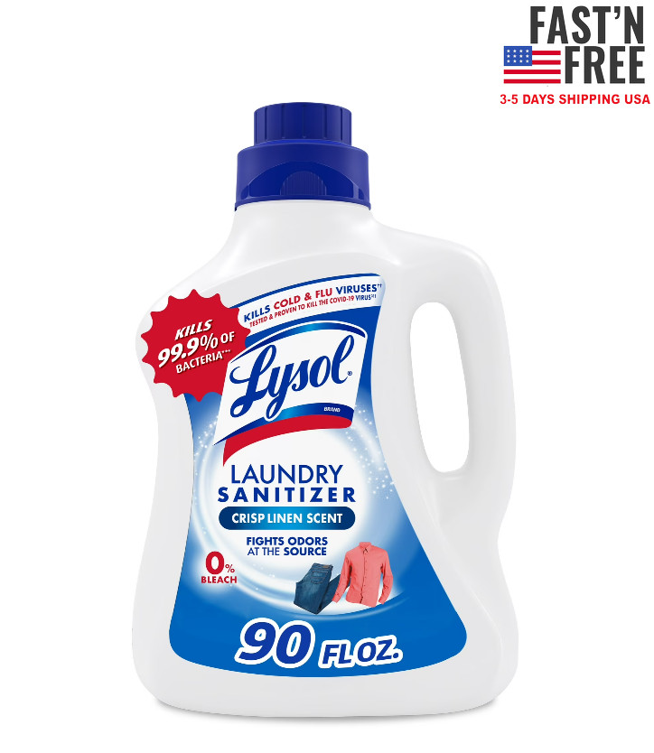 Lysol® Laundry Sanitizer Additive, Laundry Detergent Additive, Crisp, 90 fl oz