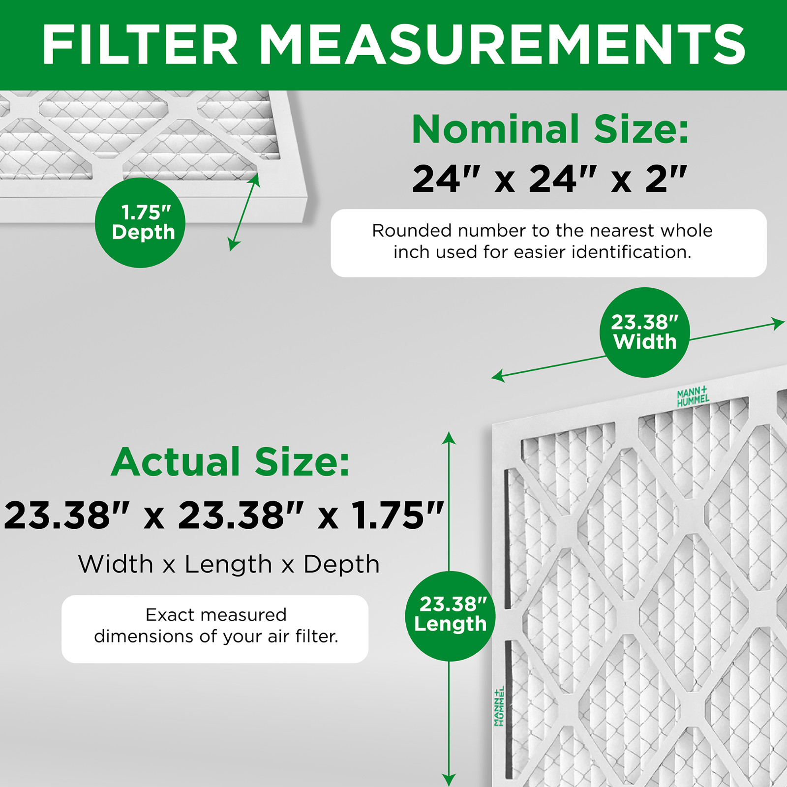 24x24x2 MERV 8 Pleated AC Furnace Air Filters. 12 Pack