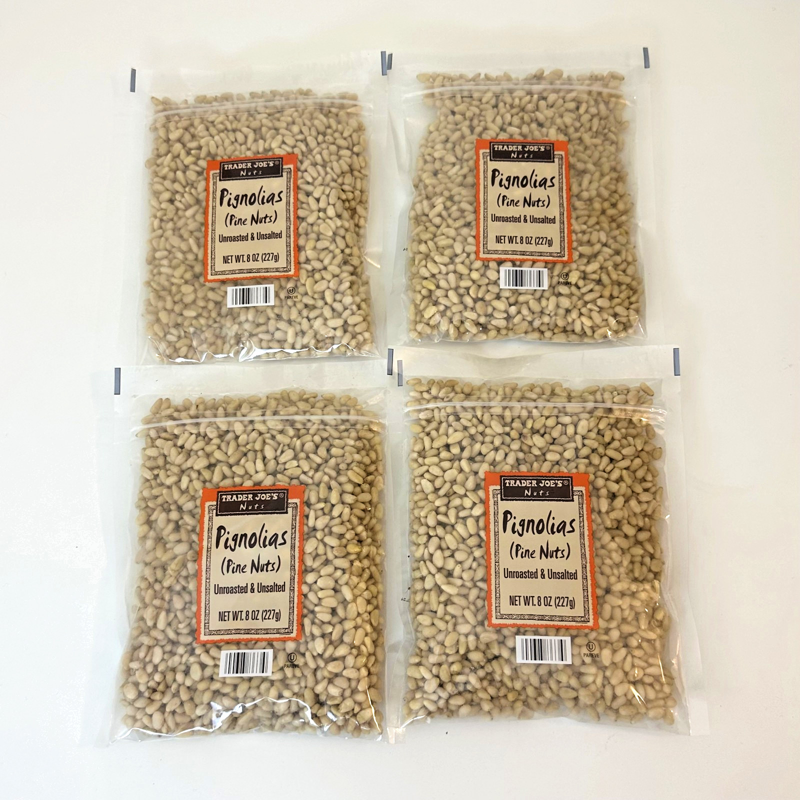 4 Pack New Trader Joe’s Unroasted & Unsalted Pignolias Pine Nuts 8oz Each