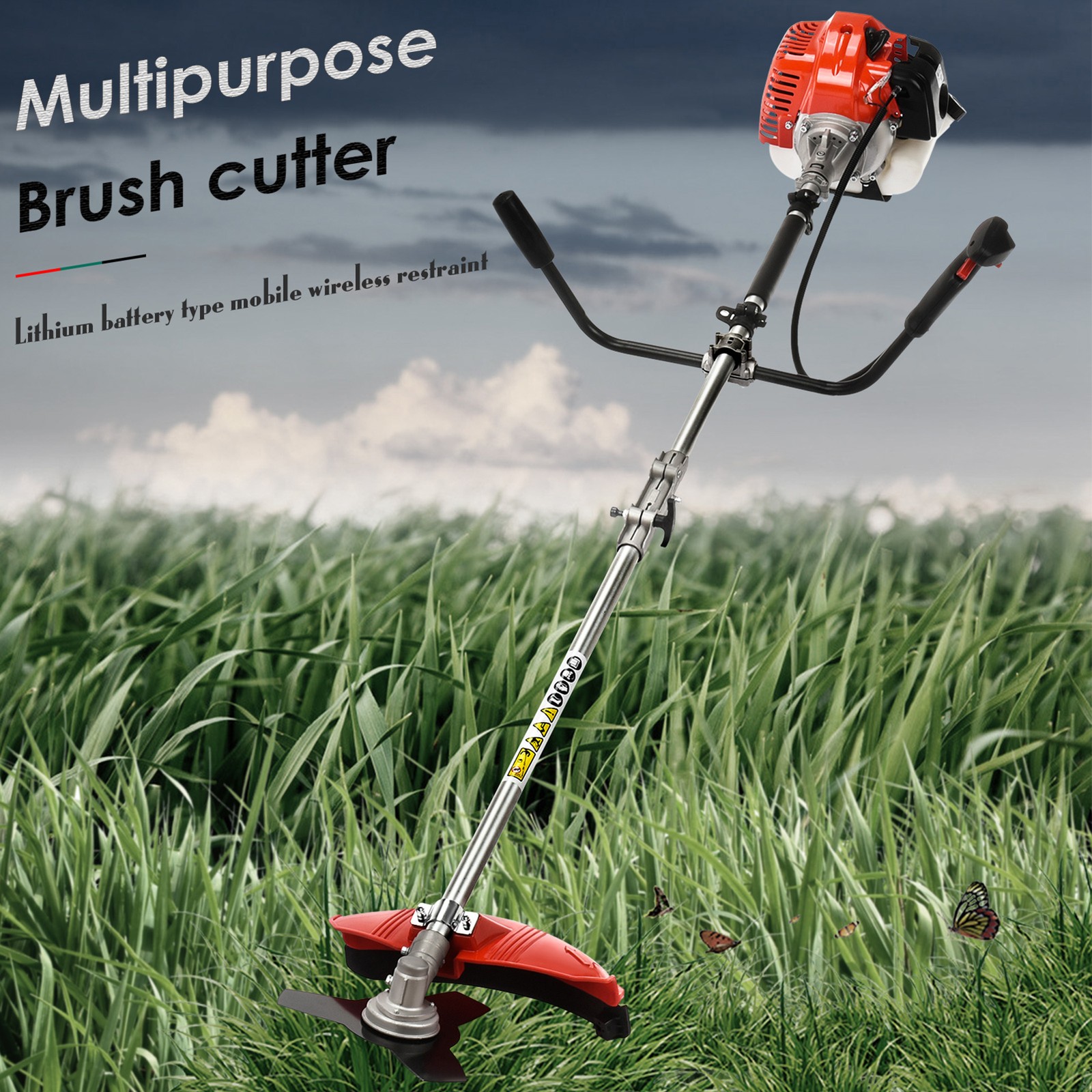 52CC 2-Stroke Gas String Trimmer & Brush Cutter Straight Shaft Weed Eater Multi