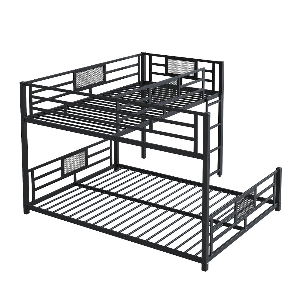 L Shaped Metal Twin over Full Size Bunk Bed