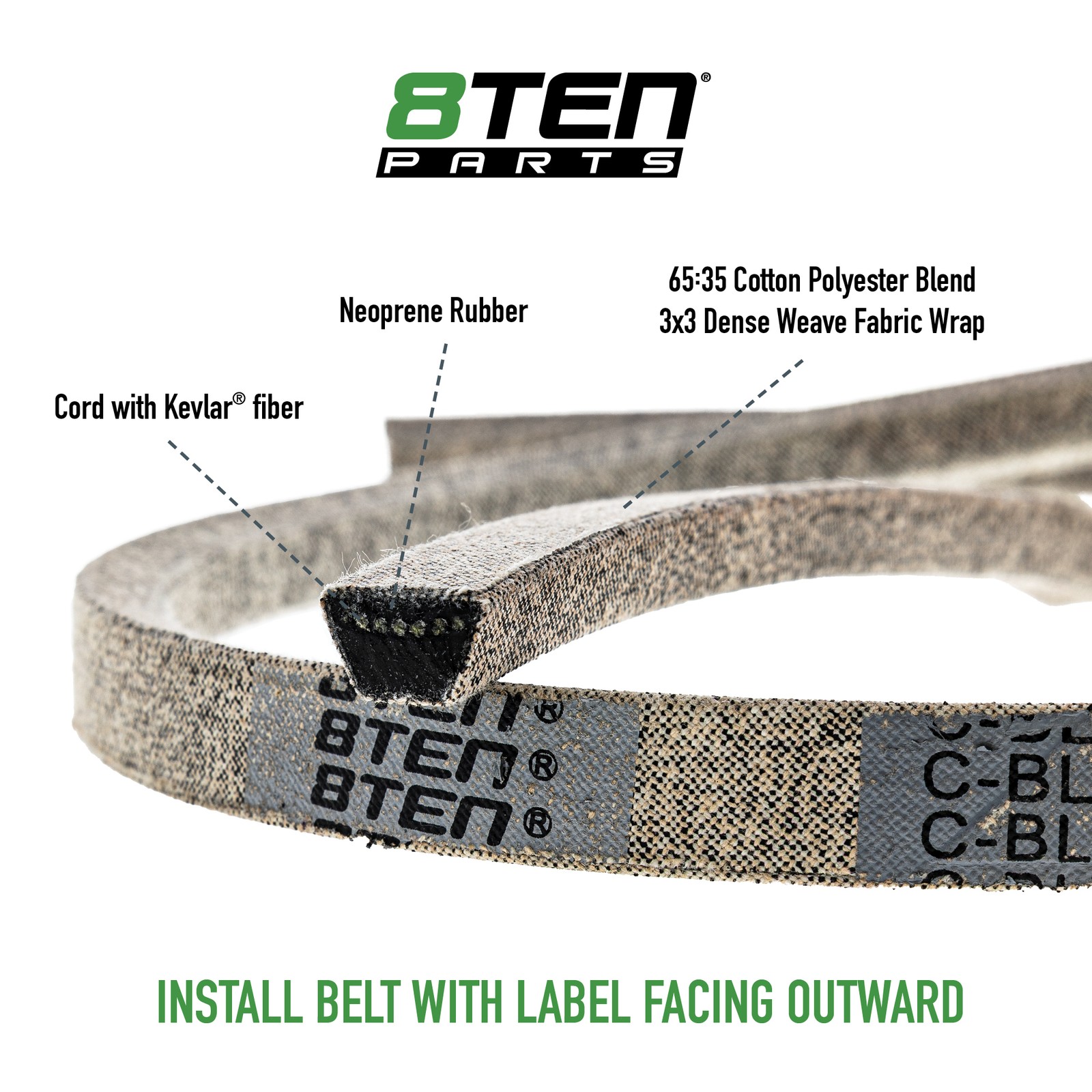 8TEN Belt with Kevlar for Craftsman LP548 SP149 18 x 1/2