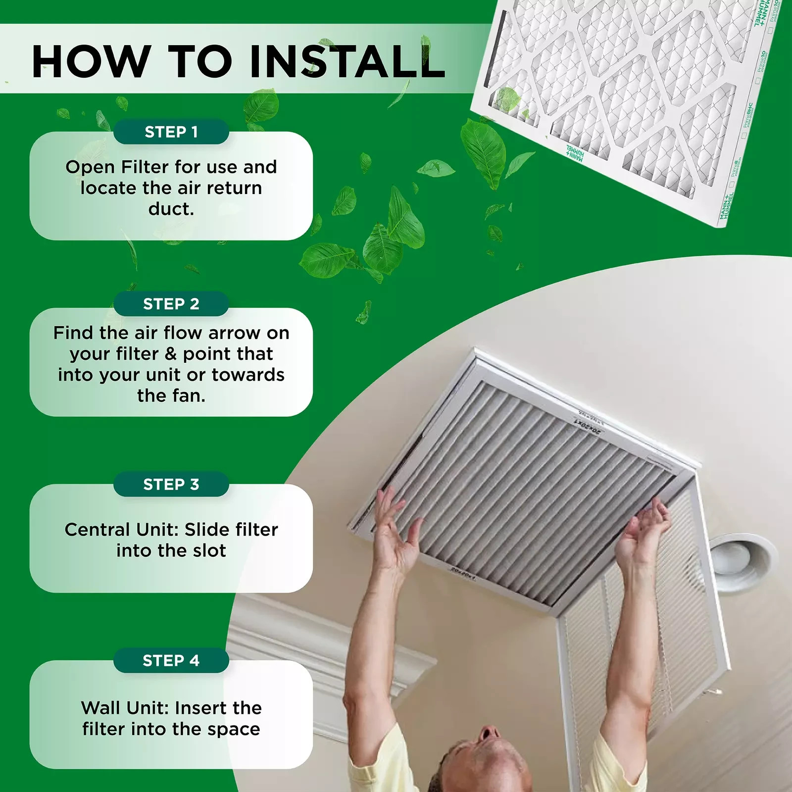 20x24x2 MERV 8 Pleated AC Furnace Air Filters. 12 Pack