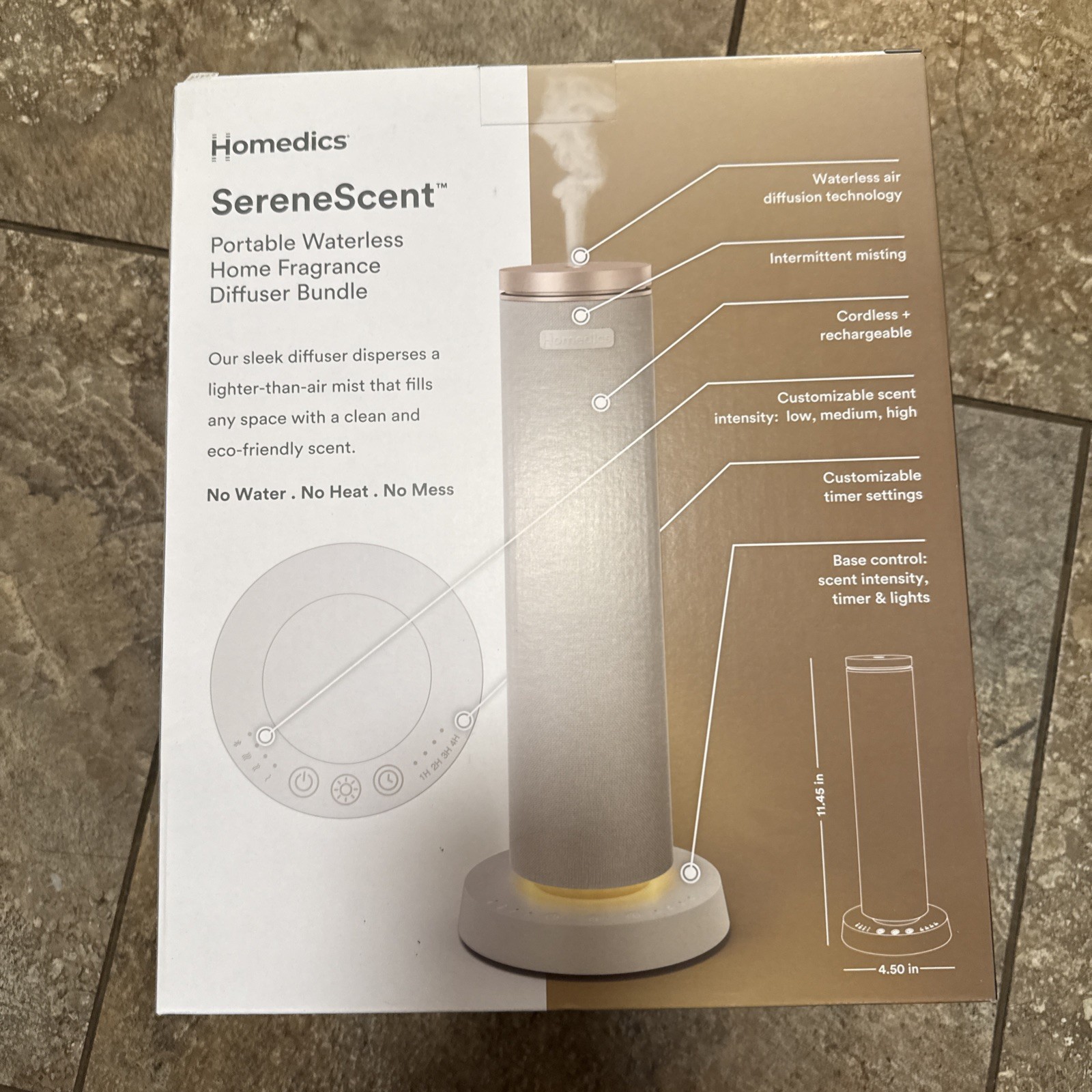 🔥NEW🔥 Homedics SereneScent Portable Waterless Home Fragrance Diffuser Bundle