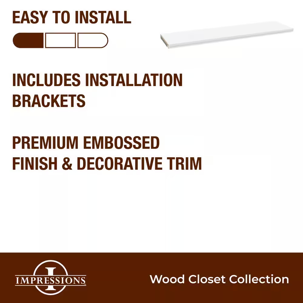 Impressions 48.97-112.97 In. W White Adjustable 14-Shelf Wood Closet System with