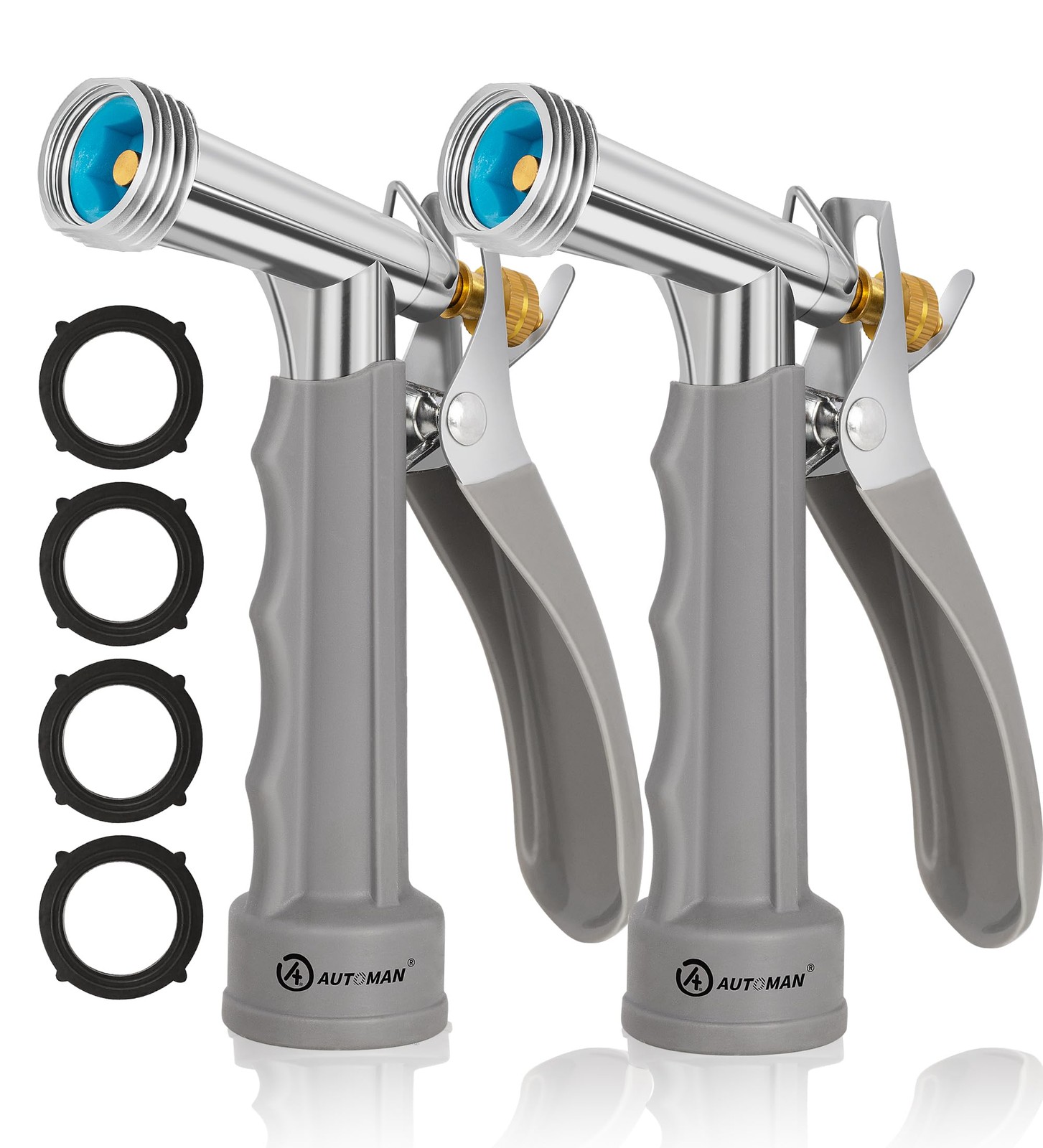 Full Size Garden Hose Nozzle 2 Pack, High Pressure Pistol Grip Water Nozzle Spra