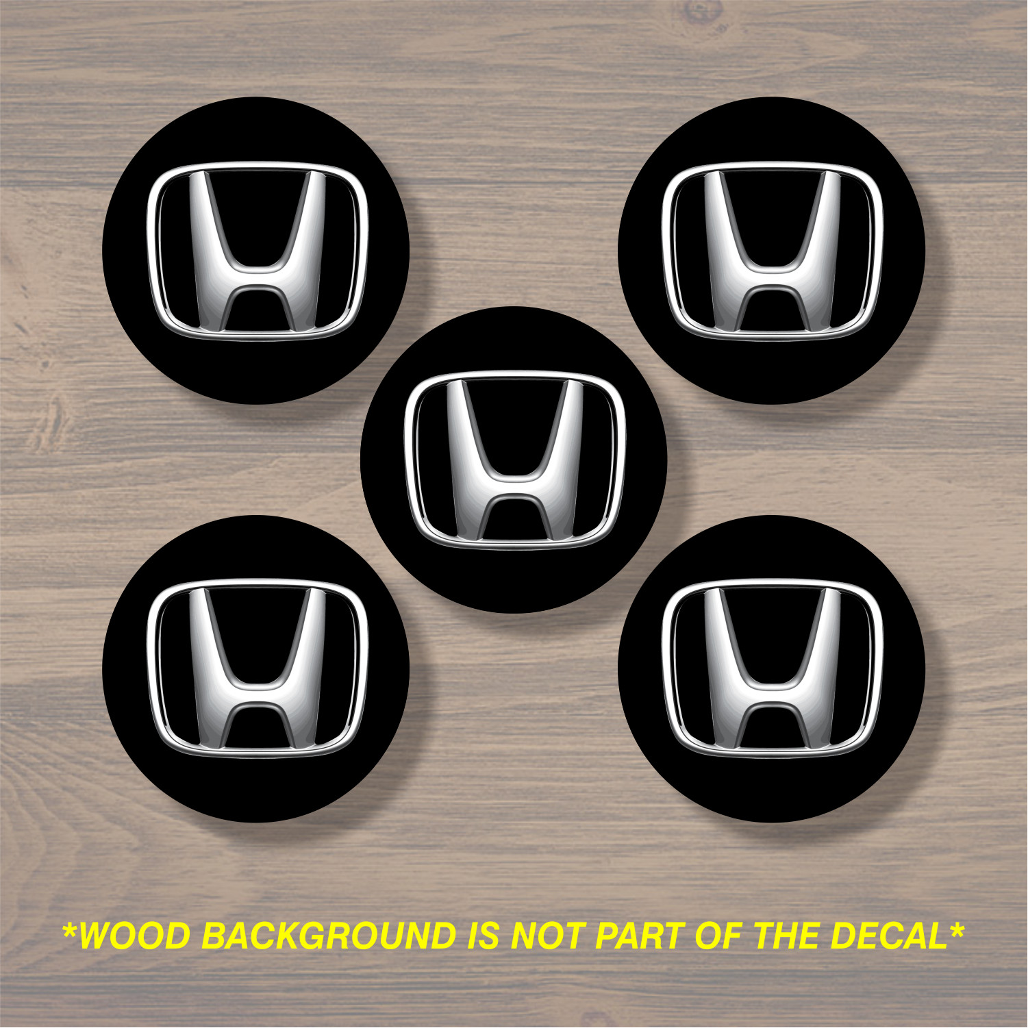 Honda Wheel Center Cap Overlay x5, Vinyl Decal Sticker