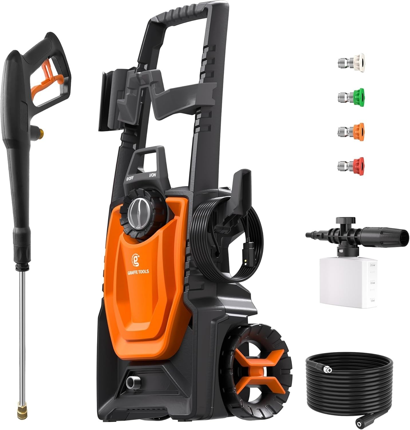 Giraffe Tools Electric Pressure Washer 2400 PSI 2.3 GPM 4 Quick-Connect Nozzles