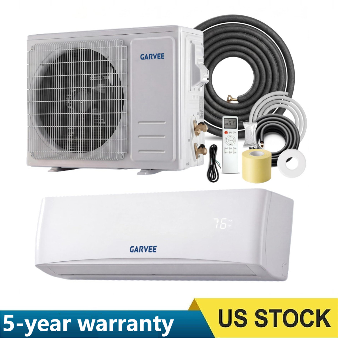 12000 BTU Mini Split Air Conditioner & Heater Ductless 17 SEER2 750 Sq. Ft 115v