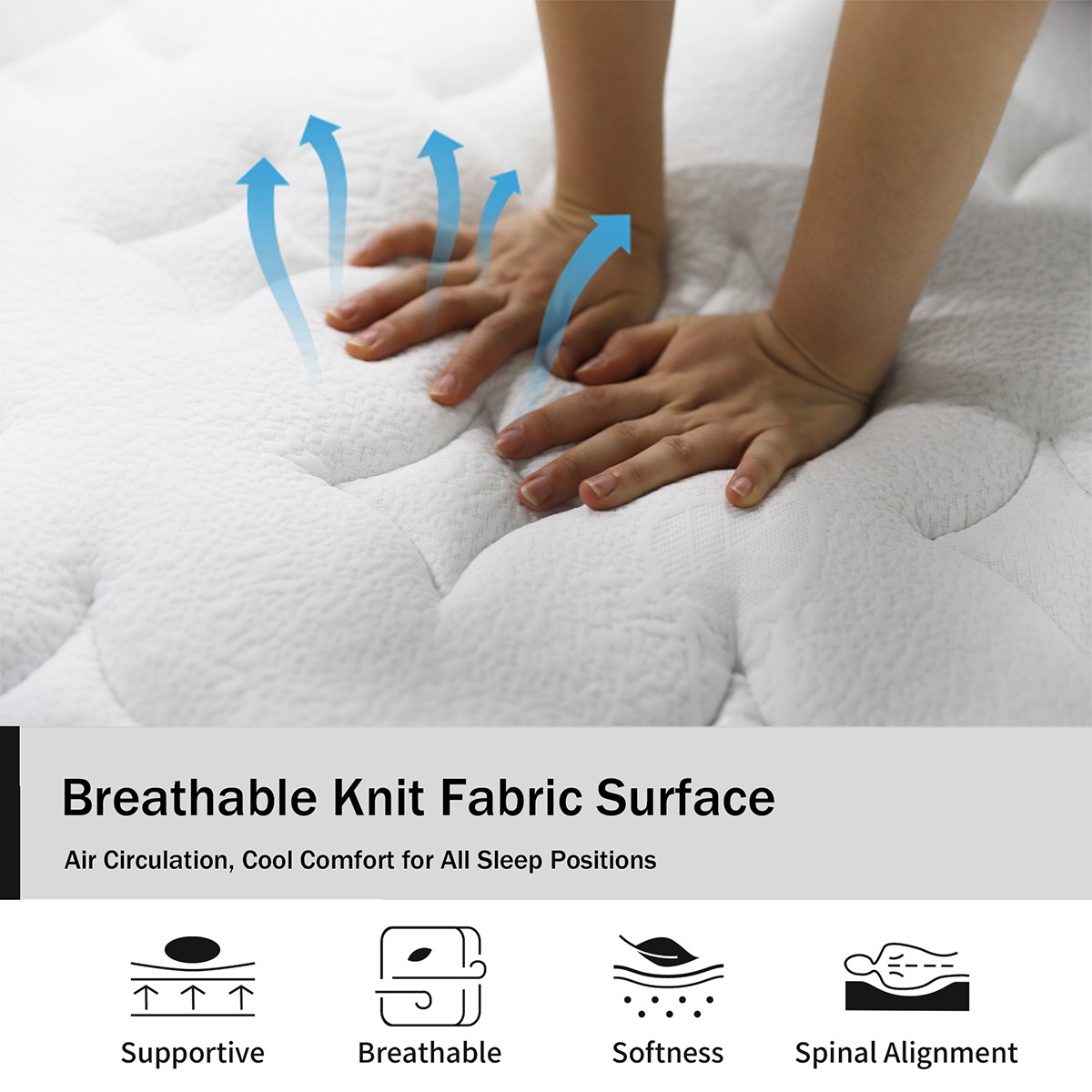 12/14 Inch Full Queen King Size Mattress Hybrid Foam Innerspring Bed in a Box