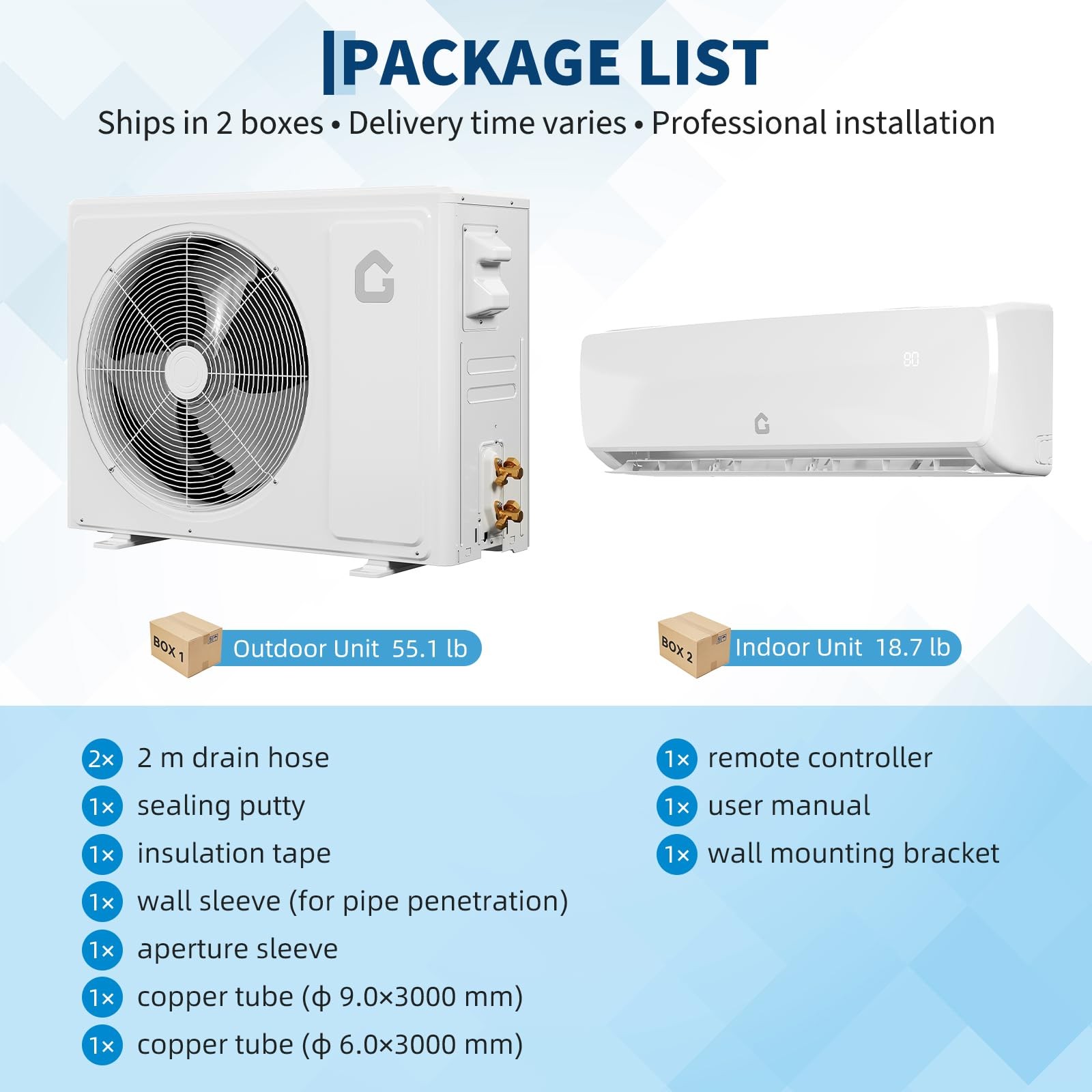 12000 BTU Mini Split Air Conditioner Heat Pump System Up to 750 Sq. Ft SEER 19