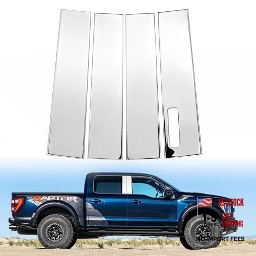 Door Pillar Trim Compatible with Stainless Steel Door Ford F-150 2015-2021