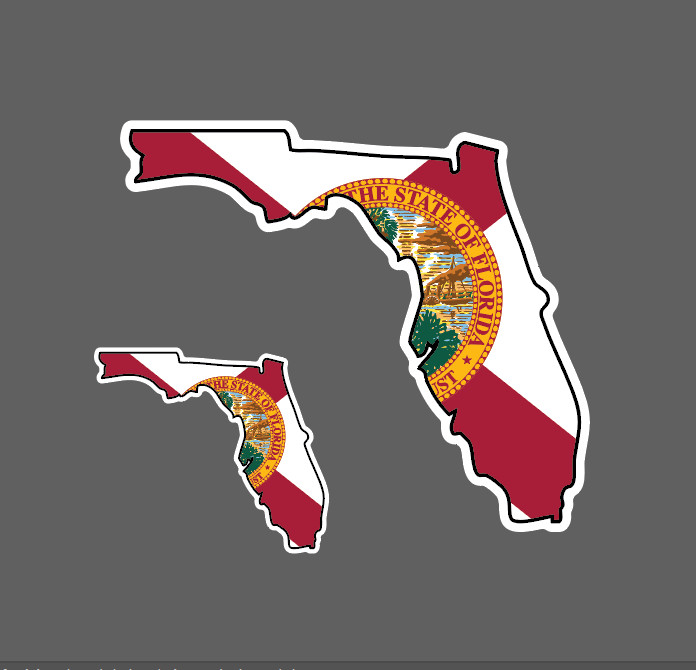 FL Florida State Flag Car Truck Device Bumper Sticker Decal Made In FL 2 for 1