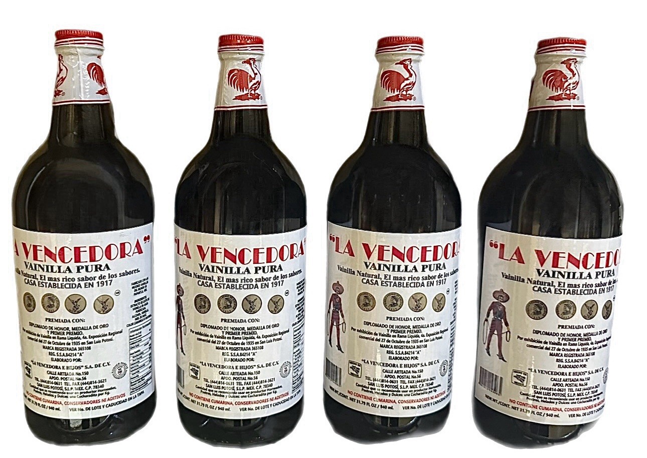 4 X La Vencedora Mexican Vanilla Extract Bottle 31oz -1L SHIPS WORLDWIDE!