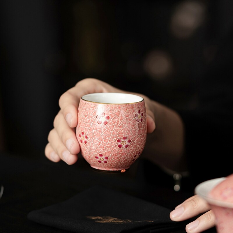 80ml China Creative Tea Cup Wintersweet Relief Chinese Master Cup Ceramic Mug